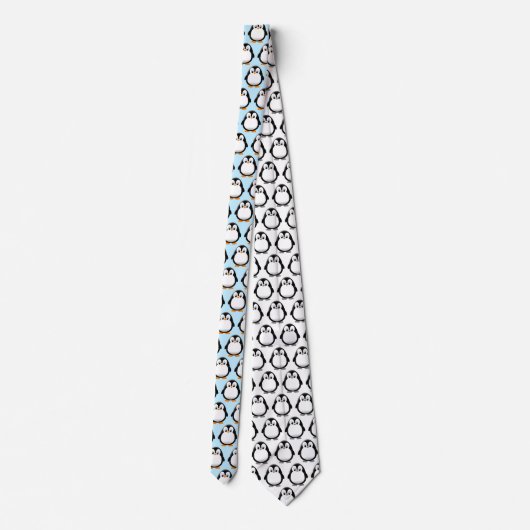 Cravate Carton en pingouin mignon bleu clair (Dos)
