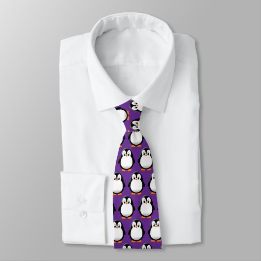 Cravate Carton mignon en pingouin violet (Attaché)
