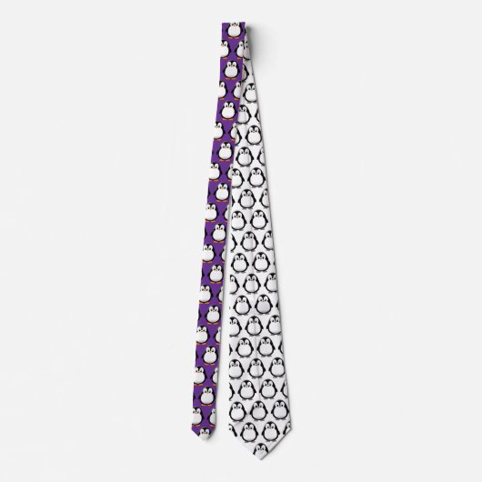 Cravate Carton mignon en pingouin violet (Dos)