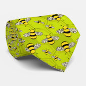 Cravate Cartoon Bees on Honeycomb Cute (Roulé)