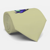 Cravate Cartoon de dragon violet inquiété (Roulé)