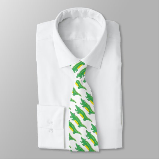Cravate Cartoon Gator Alligator vert Croc Crocodile Cravat (Attaché)
