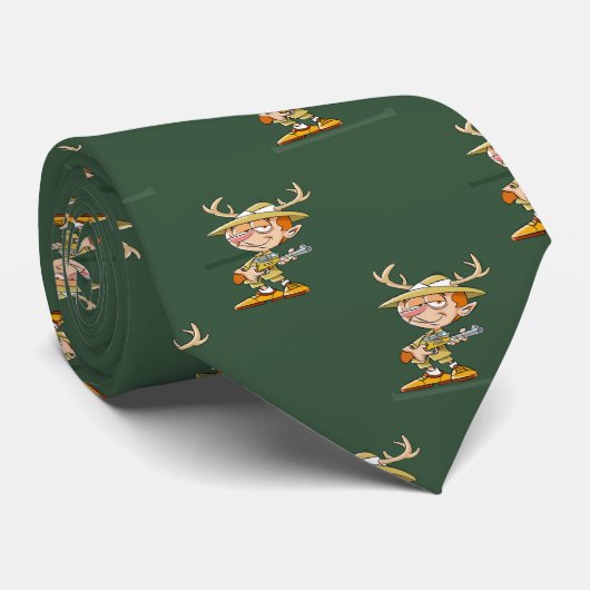 Cravate Cartoon Necktie Deer Hunter (Roulé)