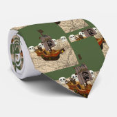 Cravate Cartoon Pirate Ship Personalize (Roulé)
