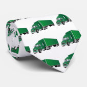 Cravate Cartoon semi-camion vert remorque (Roulé)