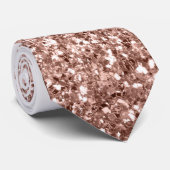 Cravate Cascade de dégradé de rose gold pailleté Collier (Roulé)