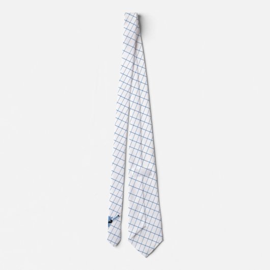 Cravate Casque Bat Bat Bat Bleu Check Necktie (Dos)