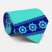 Cravate Casque bleu turquoise de la côte (Roulé)