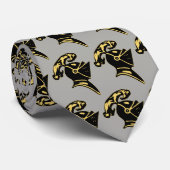 CRAVATE CASQUE DE CHEVALIER NOIR--SUR LE GRIS (Roulé)