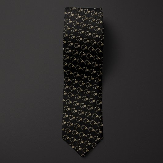 Cravate Casque de football noir et or