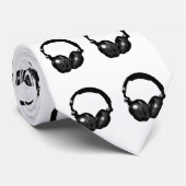 Cravate casque noir et blanc Pop Art (Roulé)