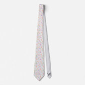 Cravate Casse-Noisette Gingham Pastel Monogramme (Devant)
