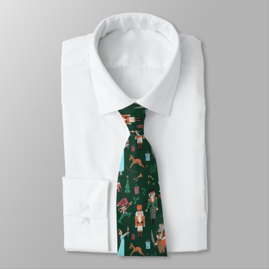 Cravate Casse-noix mignonne Fête de Noël vert foncé (Attaché)