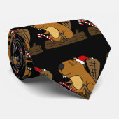 Cravate Castor cool en chapeau de Noël (Roulé)