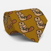 Cravate Castor de bande dessinée pour le jour (Roulé)