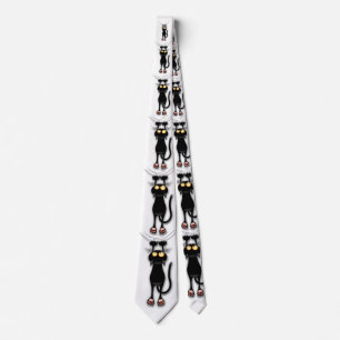 Cravate Cat funny Character Scratching Fabric