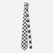 Cravate Cat Paw Retro Black and White Custom Tie (Devant)