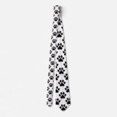 Cravate Cat Paw Retro Black and White Custom Tie (Dos)