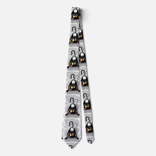 Cravate Cat Upside Down Funny Cartoon Character (Devant)