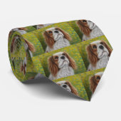 Cravate Cavalier King Charles Spaniel Art - Addie - (Roulé)