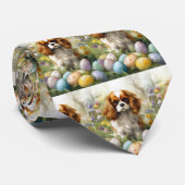 Cravate Cavalier King Charles Spaniel avec Oeufs de Pâques (Roulé)