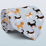 Cravate Cavalier King Charles Spaniel Chien<br><div class="desc">Le mignon Cavalier King Charles Spaniel design chien sur un arrière - plan bleu,  sûr de faire sourire les amoureux des animaux. Art original de Nic Squirrell.</div>