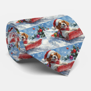 Cravate Cavalier King Charles Spaniel Chien Sledge Noël