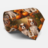 Cravate Cavalier King Charles Spaniel Chiot Citrouille d'a (Roulé)