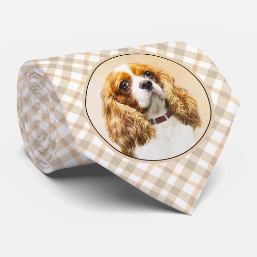 Cravate Cavalier King Charles Spaniel Peinture originale (Roulé)