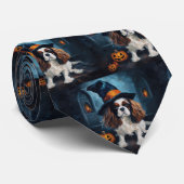 Cravate Cavalier King Citrouilles Halloween effrayant (Roulé)
