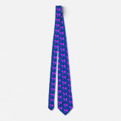Cravate Cavapoo Chien Silhouette rose et bleu foncé bleu (Dos)