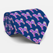 Cravate Cavapoo Doodle Chien Silhouette Purple Dk Bleu Cou (Roulé)