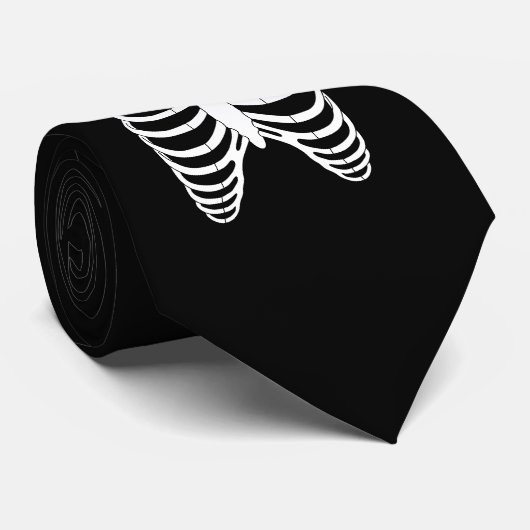 Cravate Ccage d'horreur originale d'un squelette Halloween (Roulé)