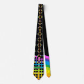 Cravate Ceinture arc-en-ciel et noire avec Motif Abstrait (Devant)