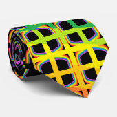 Cravate Ceinture arc-en-ciel et noire avec Motif Abstrait (Roulé)