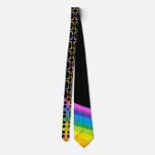 Cravate Ceinture arc-en-ciel et noire avec Motif Abstrait (Dos)