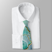 Cravate Celadon Green, Jade, Mint Kintsugi Geode (Attaché)