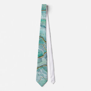 Cravate Celadon Green, Jade, Mint Kintsugi Geode