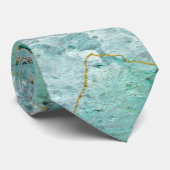 Cravate Celadon Green, Jade, Mint Kintsugi Geode (Roulé)