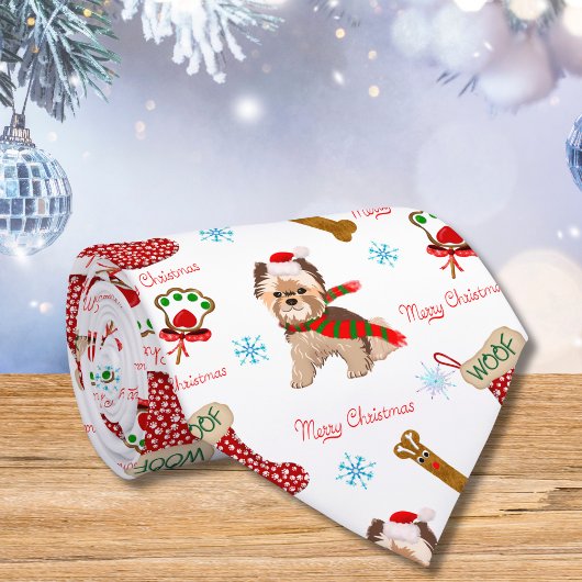 Cravate Célébration de Noël avec Yorkie