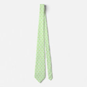 Cravate Celery Green White Moroccan Quatrefoil Pattern #5 (Devant)