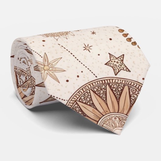 Cravate Celestial Botanical Pattern (2) (Roulé)