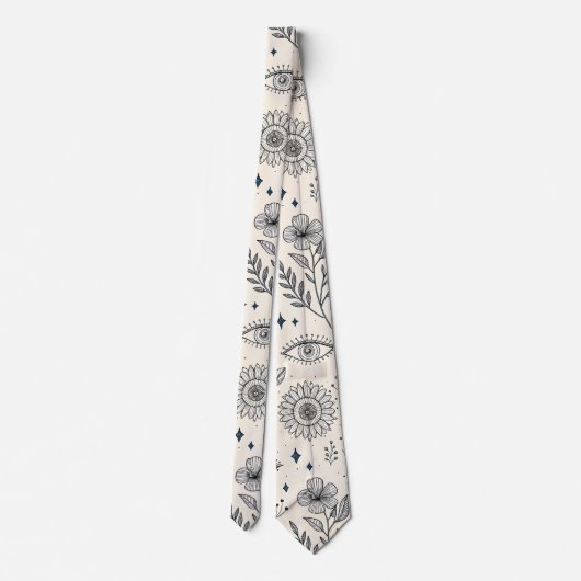 Cravate Celestial Botanical Pattern (4) (Dos)