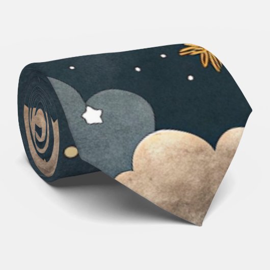 Cravate Celestial Constellation Star Pattern (5) (Roulé)