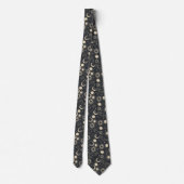 Cravate celestial space sun moon galaxy planet beige (Dos)