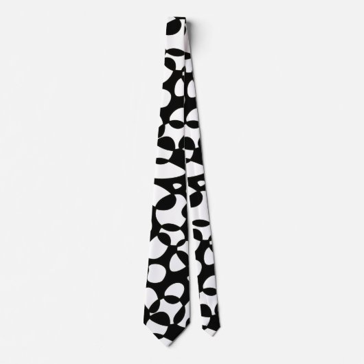 Cravate Cells Abstraction Black White (Devant)