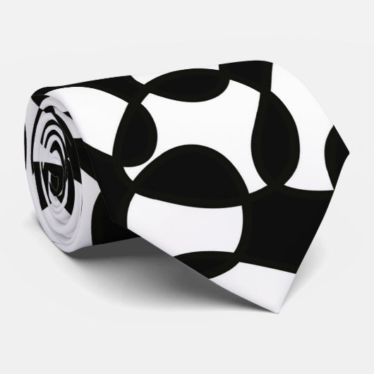 Cravate Cells Abstraction Black White (Roulé)