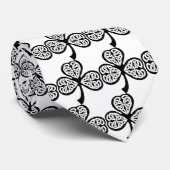 Cravate celtique blanche de shamrock (Roulé)