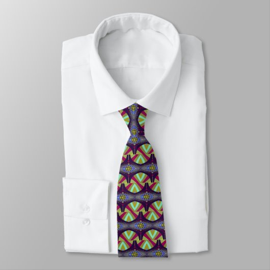 Cravate Centipède Violet Fractal (Attaché)