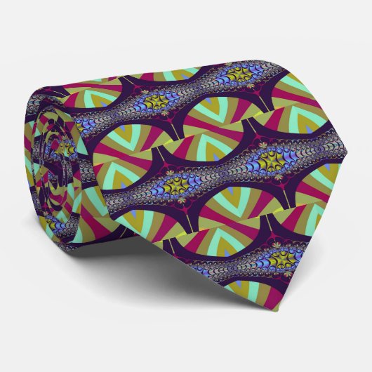 Cravate Centipède Violet Fractal (Roulé)